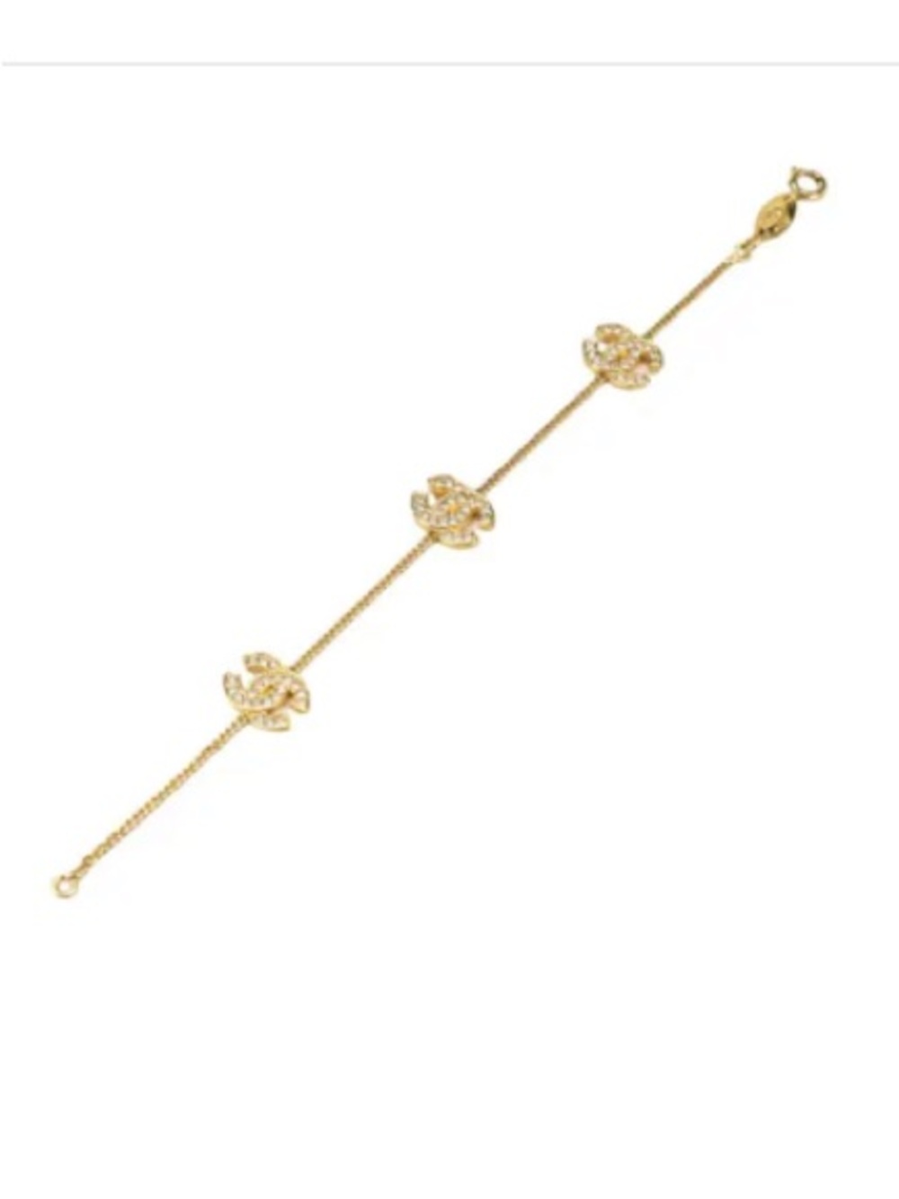 Chanel logo cc crystal gold vintage bracelet